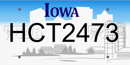 HCT2473 Iowa License Plate