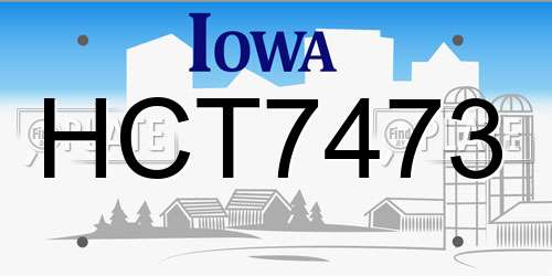 HCT7473 Iowa License Plate
