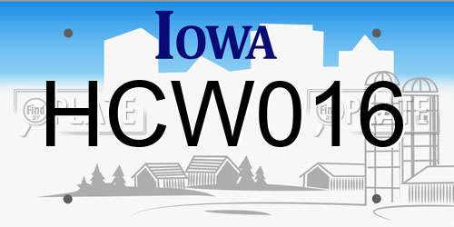 HCW016 Iowa License Plate