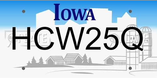HCW25Q Iowa License Plate