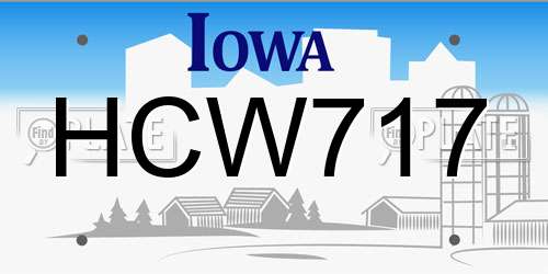 HCW717 Iowa License Plate