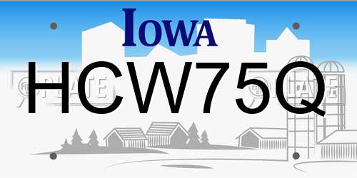 HCW75Q Iowa License Plate