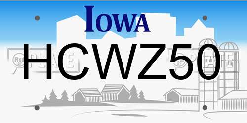 HCWZ50 Iowa License Plate