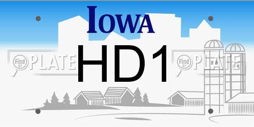 HD1 Iowa License Plate