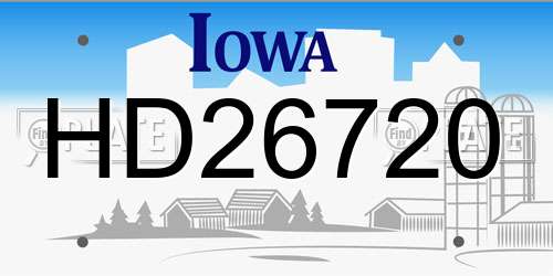 HD26720 Iowa License Plate
