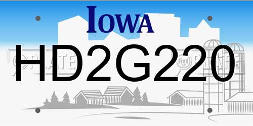 HD2G220 Iowa License Plate