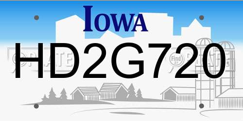 HD2G720 Iowa License Plate