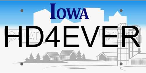 HD4EVER Iowa License Plate