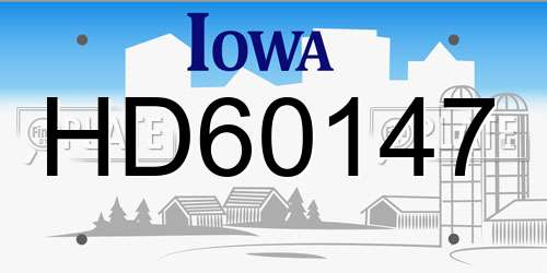 HD60147 Iowa License Plate