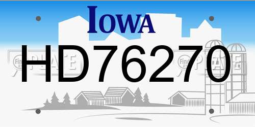 HD76270 Iowa License Plate
