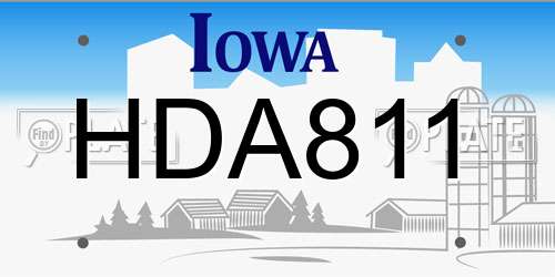 HDA811 Iowa License Plate