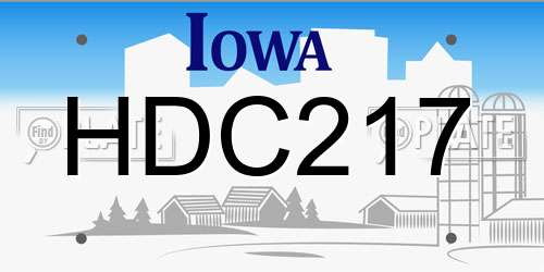 HDC217 Iowa License Plate