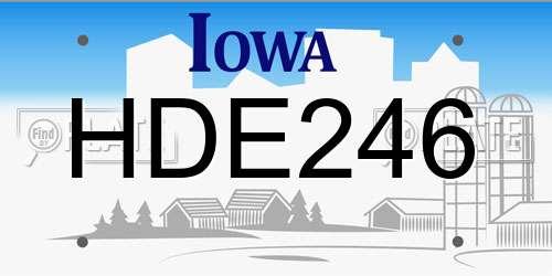 HDE246 Iowa License Plate