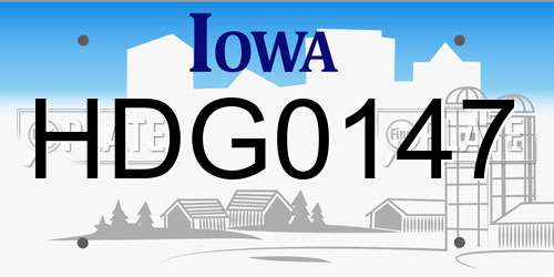 HDG0147 Iowa License Plate
