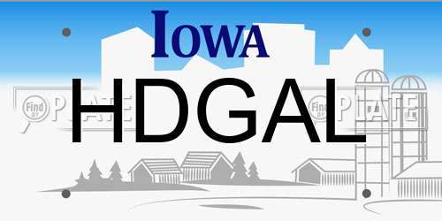 HDGAL Iowa License Plate