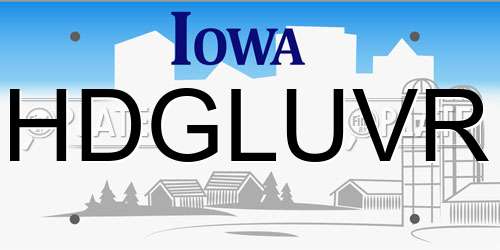 HDGLUVR Iowa License Plate