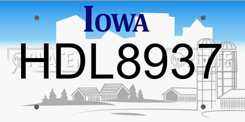 HDL8937 Iowa License Plate