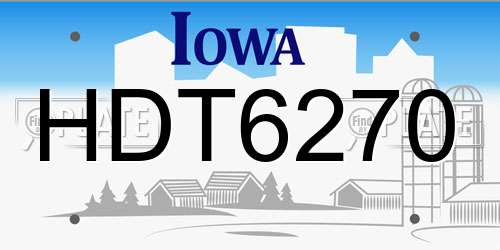 HDT6270 Iowa License Plate