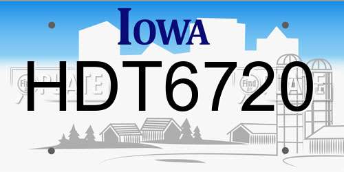 HDT6720 Iowa License Plate