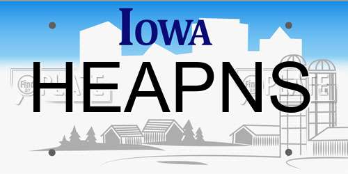 HEAPNS Iowa License Plate