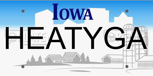 HEATYGA Iowa License Plate
