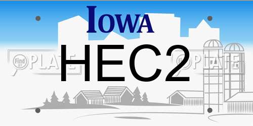 HEC2 Iowa License Plate