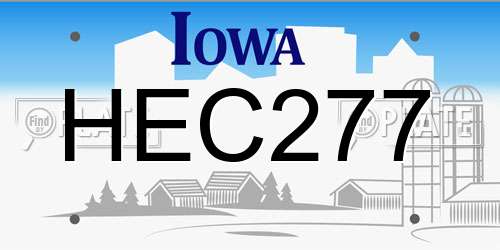 HEC277 Iowa License Plate