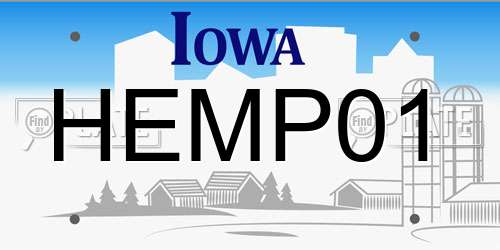 HEMP01 Iowa License Plate