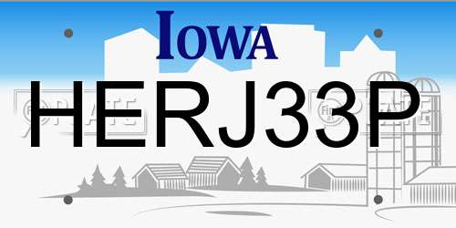 HERJ33P Iowa License Plate