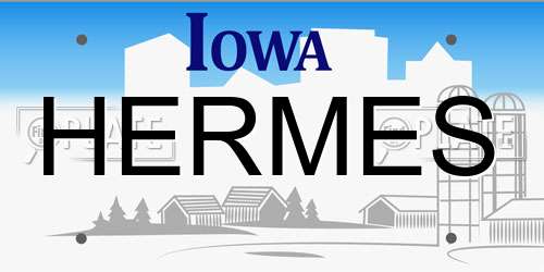 HERMES Iowa License Plate