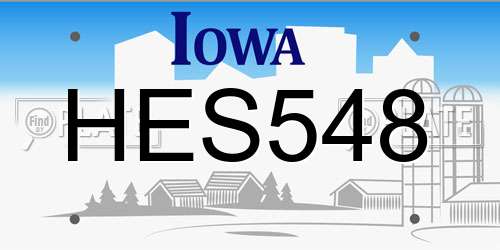 HES548 Iowa License Plate