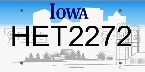 HET2272 Iowa License Plate
