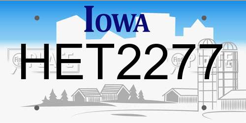 HET2277 Iowa License Plate