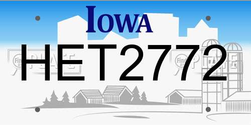 HET2772 Iowa License Plate