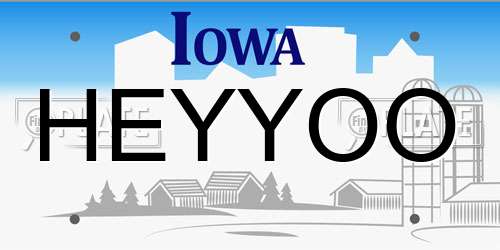HEYYOO Iowa License Plate