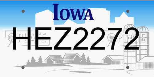 HEZ2272 Iowa License Plate