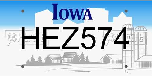 HEZ574 Iowa License Plate