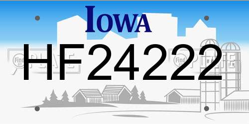 HF24222 Iowa License Plate