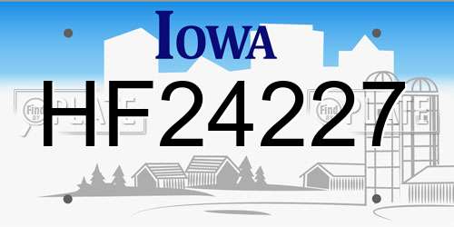 HF24227 Iowa License Plate