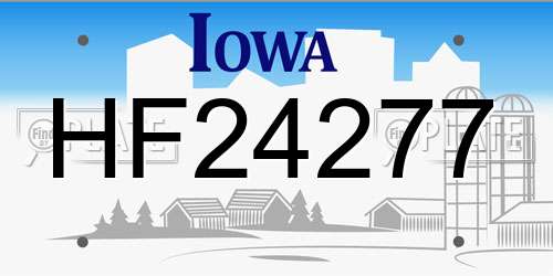 HF24277 Iowa License Plate