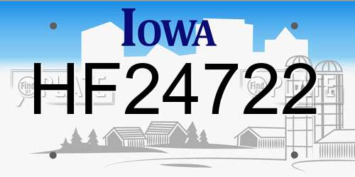 HF24722 Iowa License Plate