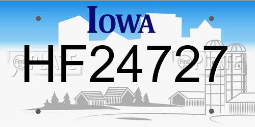 HF24727 Iowa License Plate