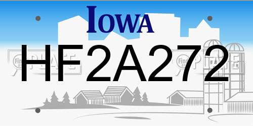 HF2A272 Iowa License Plate