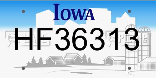 HF36313 Iowa License Plate