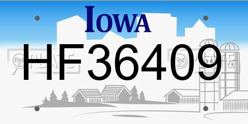 HF36409 Iowa License Plate