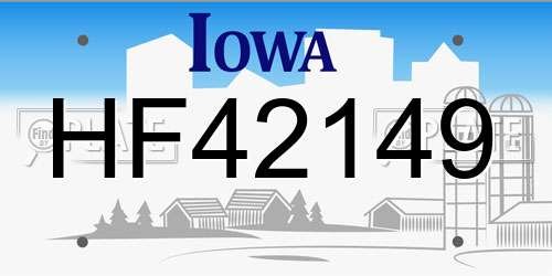 HF42149 Iowa License Plate