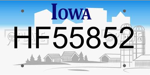 HF55852 Iowa License Plate