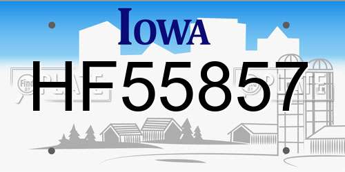 HF55857 Iowa License Plate