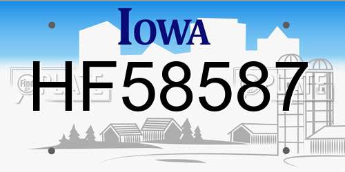 HF58587 Iowa License Plate