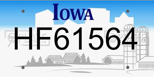 HF61564 Iowa License Plate